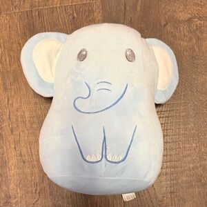 Blue Elephant Plush Rattle Toy